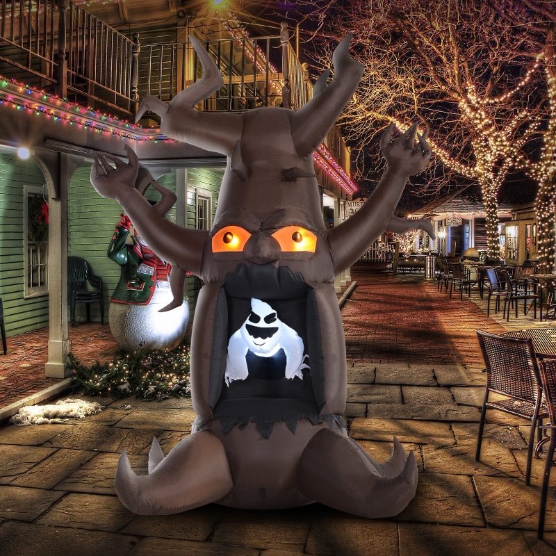 HOMCOM Inflatable Halloween Floating Ghost Tree with LED Light Outdoor Decoration 8FT 2.4m