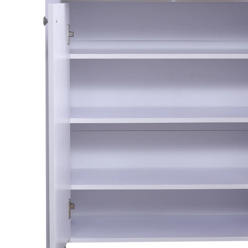 HOMCOM Shoes Cabinet, 2-Doors, 16 Pairs, 80Wx34Dx104H cm-White