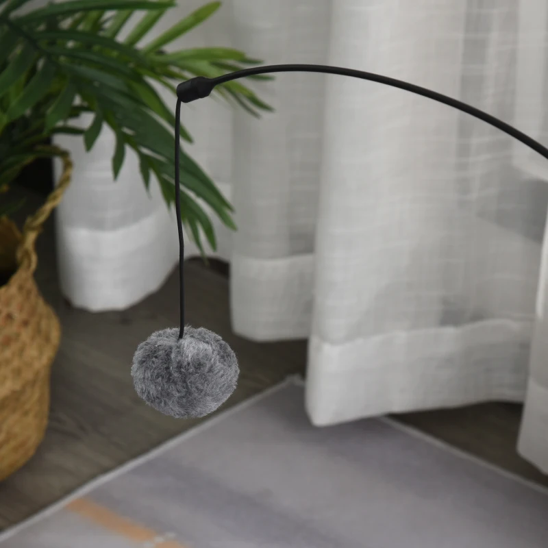 PawHut 83cm Cat Tree Tower for Indoor Cats with Sisal Scratching Post Hammock Cat Play House Dangling Ball Kitten Activity Center Furniture Grey