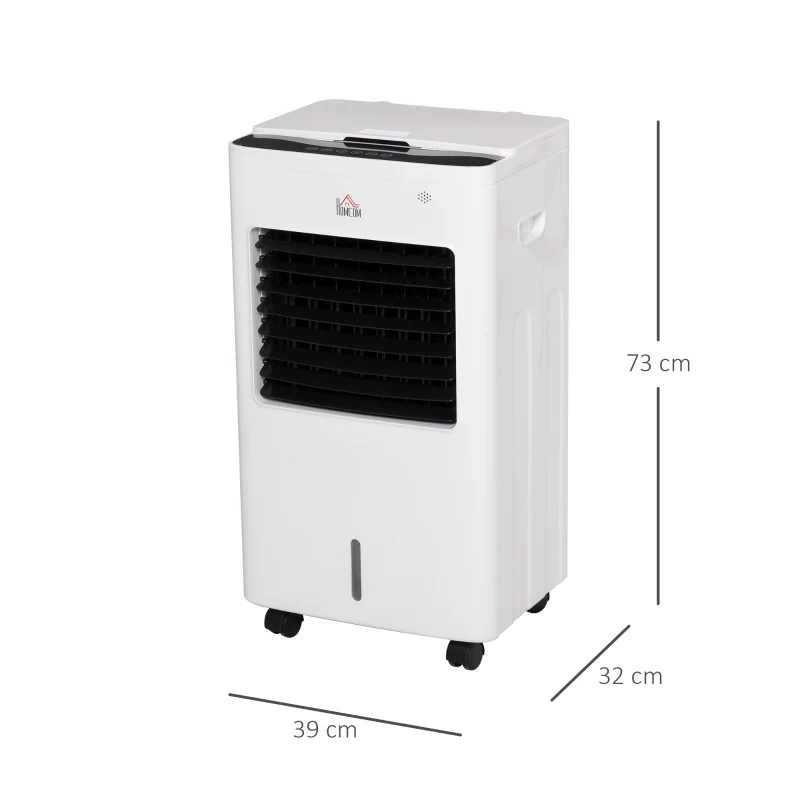 HOMCOM 8.5L Portable Air Cooler, Evaporative Cooler Humidifier with 3 Modes, 3 Speed, Remote Controller, Ice Crystal Box, 7.5 Hour Timer, Swing and Ice Cooling Function for Home Office Dorms