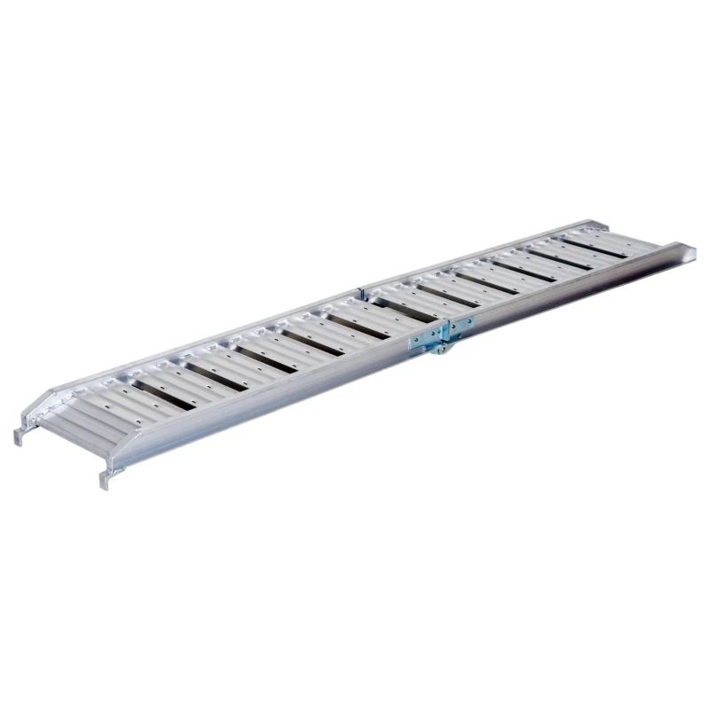 HOMCOM 6FT Aluminium Folding Wheelchair Ramp-Black/Silver