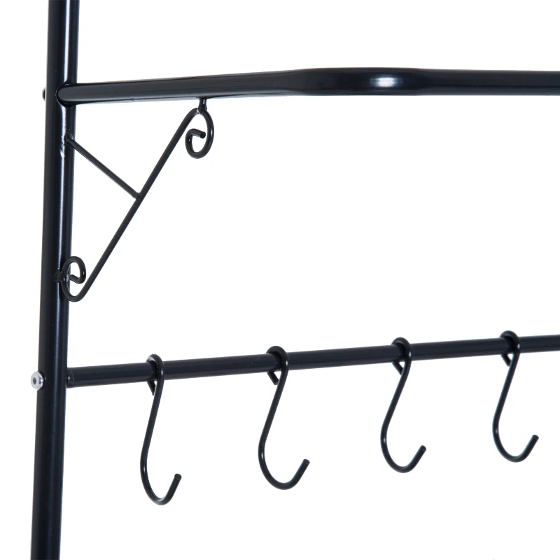 HOMCOM Coat Rack, 60Lx35Wx175H cm, Steel-Black