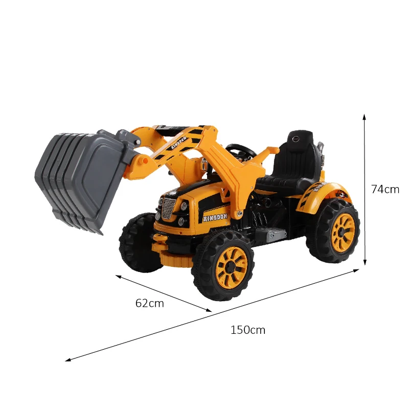 HOMCOM Kids Ride On Excavator, 6V-Yellow