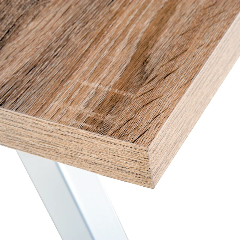 HOMCOM Computer Desks, 120Lx74Wx76H cm, MDF, Steel-Oak/White Colour