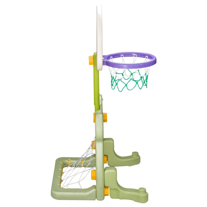 HOMCOM 2 in 1 Sport Center Kids Children Basketball Hoop Stand Football Soccer Goal Net Toddler Outdoor Indoor Fun Activity Toy Game Child Boys Gift
