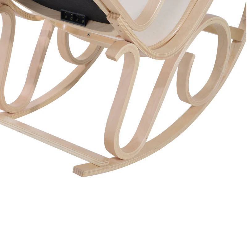 HOMCOM Antique Rocker Wooden Rocking Chair Lounger Relaxing Seating Leisure Lounging Padded Seat Classic Furniture