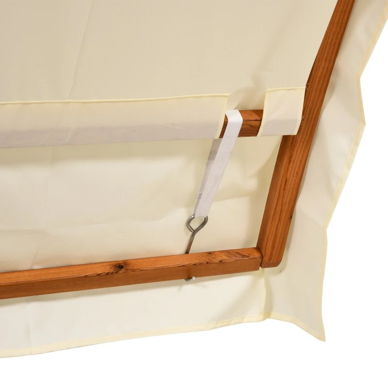 Outsunny Double Sun Bed Lounger W/Arc Stand & Canopy-White