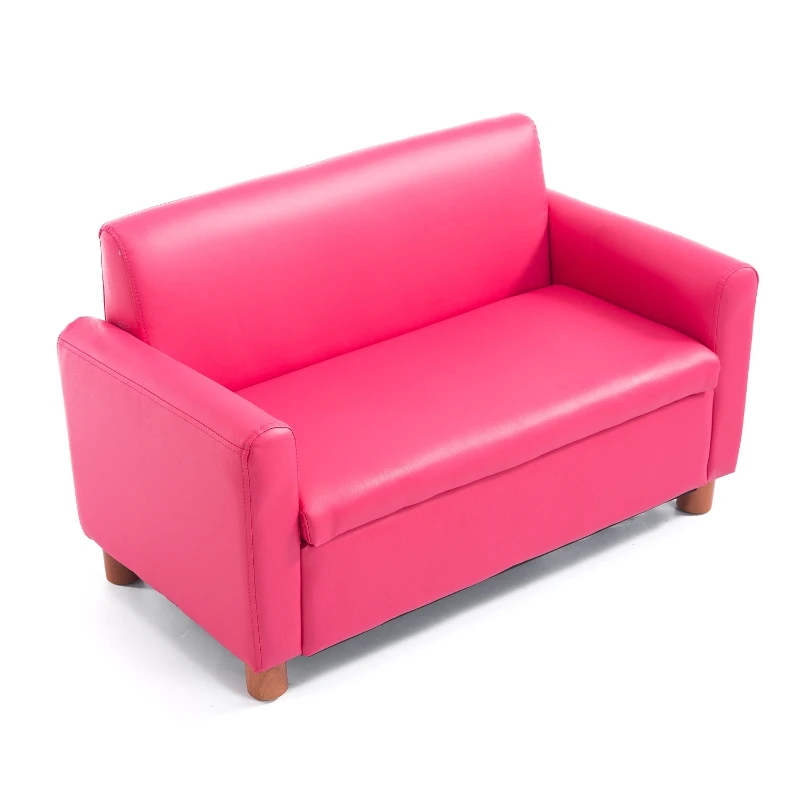 HOMCOM Children Sofa, PU Leather-Pink