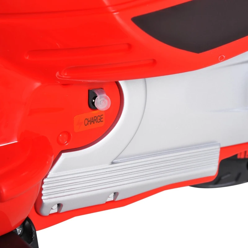 HOMCOM Kids Ride On Motorcycle, 6V, W/LED Lights-Red