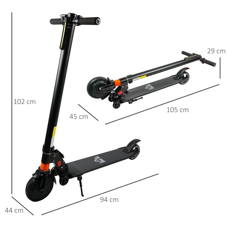 HOMCOM Adjustable Electric Scooter Aluminium Alloy Bike Speed for Adults w/ Light Black