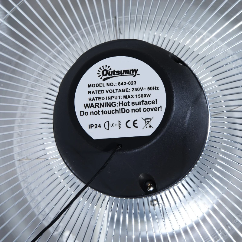 Outsunny 1.5K W Hanging Electric Heater-Silver
