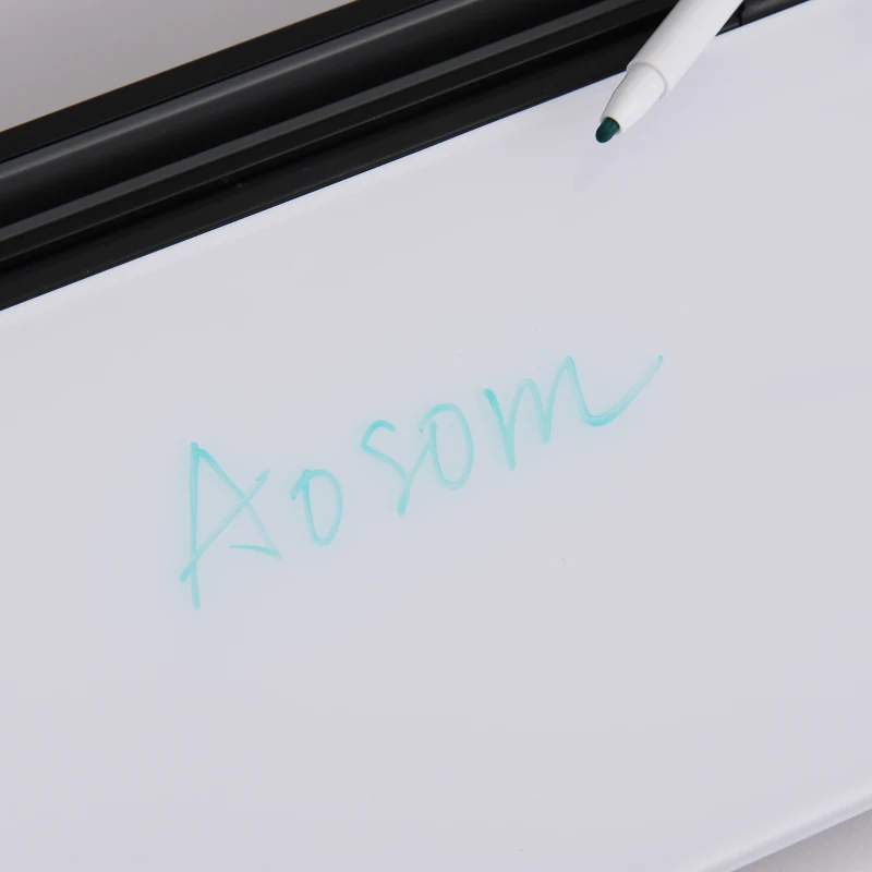 Vinsetto Glass Desk Organiser Marker-Erasable Notes Board