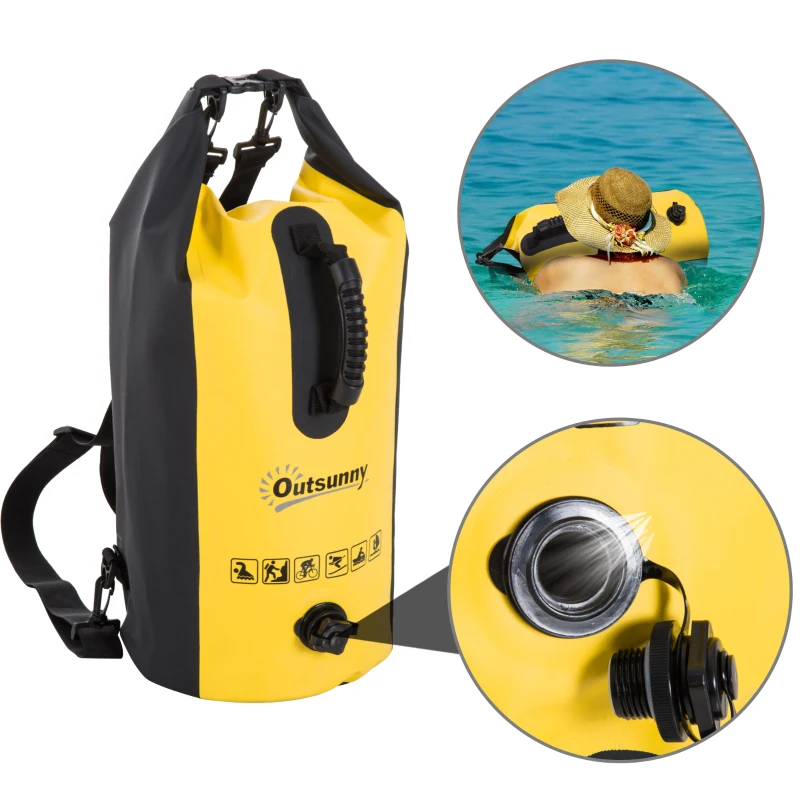 Outsunny Dry Bag, 20L, PVC-Yellow