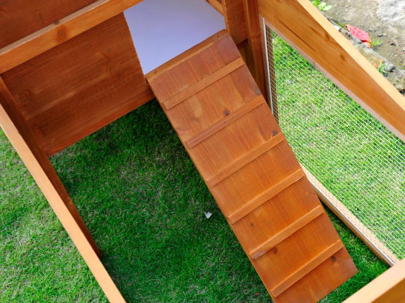 PawHut Rabbit Guinea Hutch Small Animal House Cage Pen Built In Run Brand New