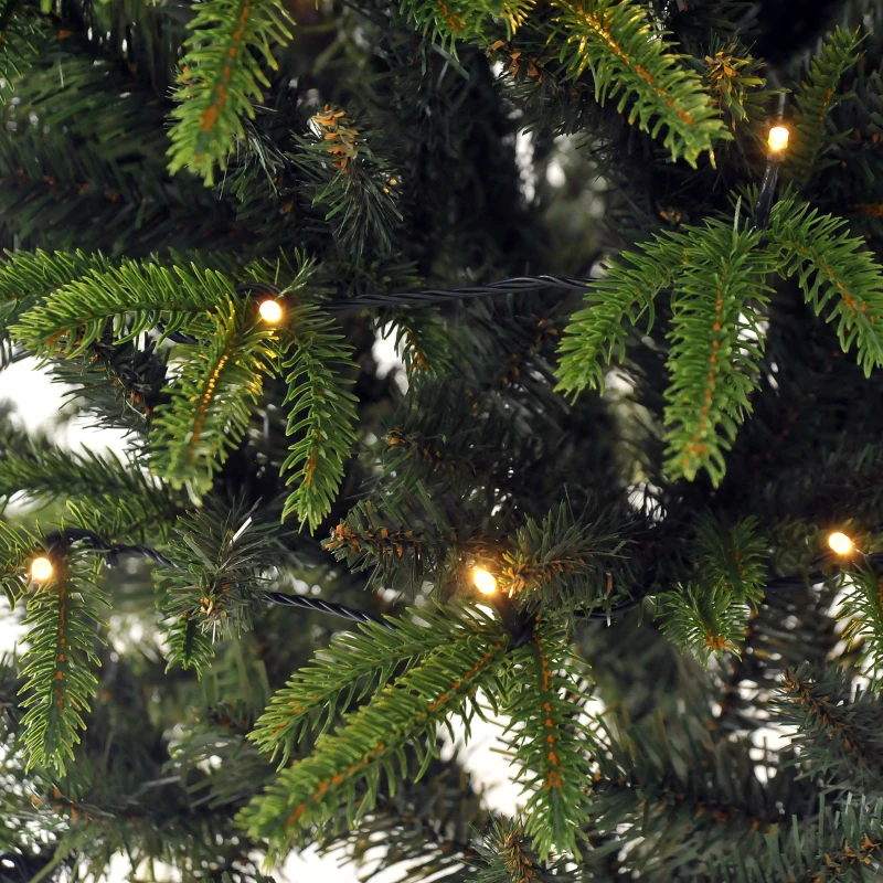 HOMCOM 5FT Artificial Christmas Tree W/Vase Base, W/LED Lights-Green