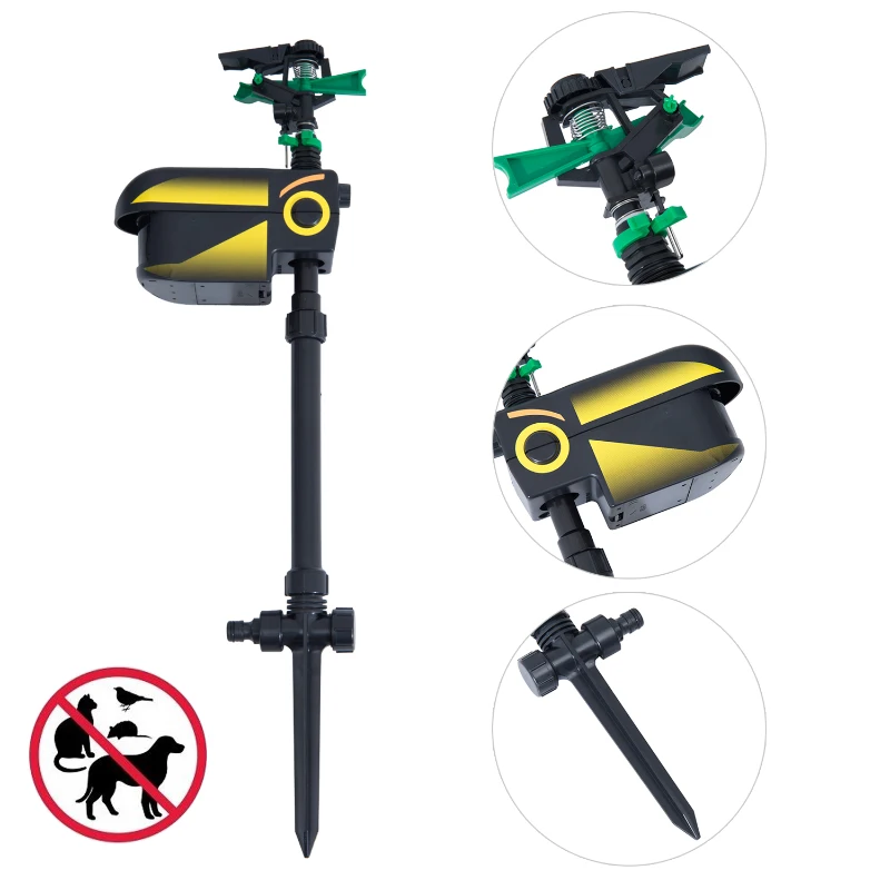 PawHut Jet Spray-Sprinkler Sensor Animal Repeller Motion Activated Scarecrow Adjustable