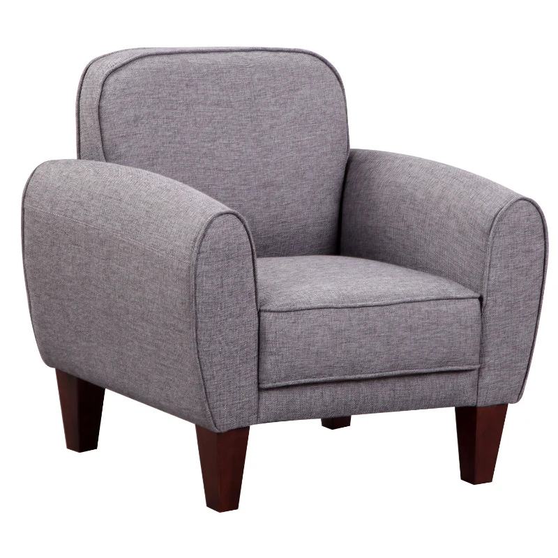 HOMCOM Linen Fabric Armchair-Grey
