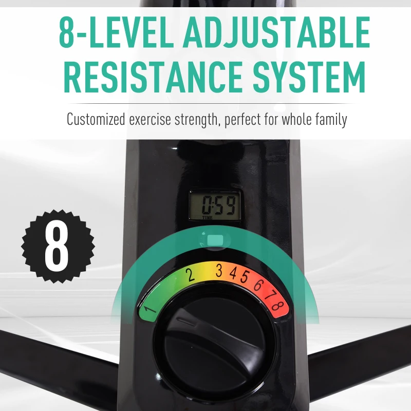 HOMCOM Steel Collapsing Portable Exercise Bike w/ Table Top Desk Black