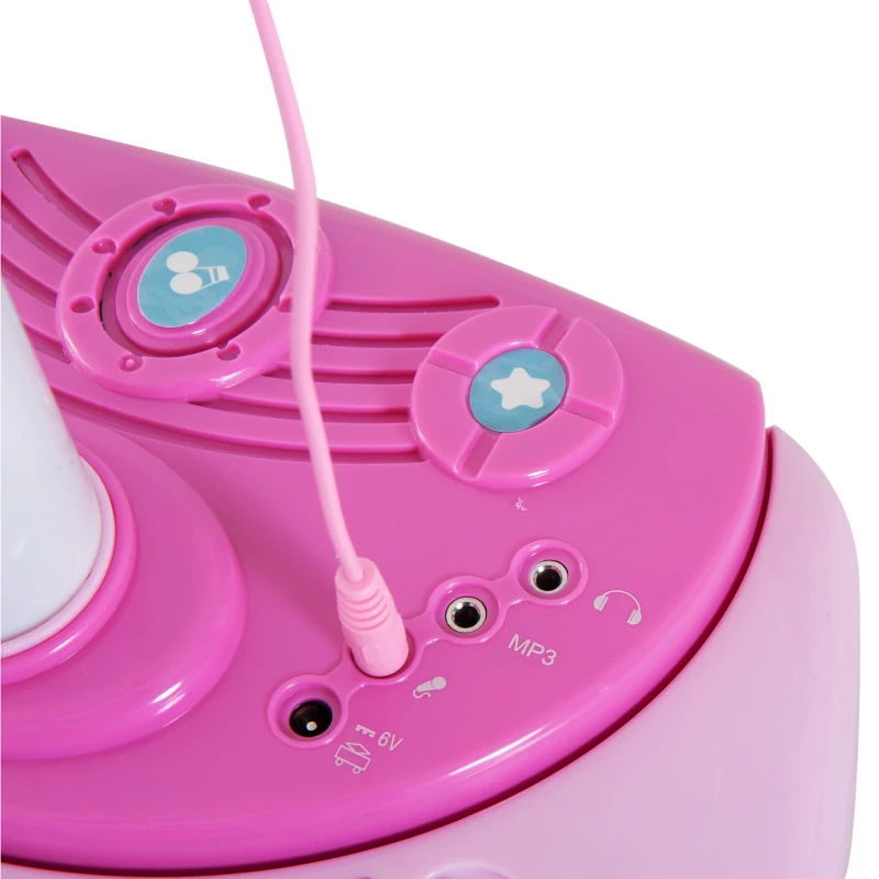 HOMCOM Kids Electronic Karaoke Microphone Stand Set-Multicolour