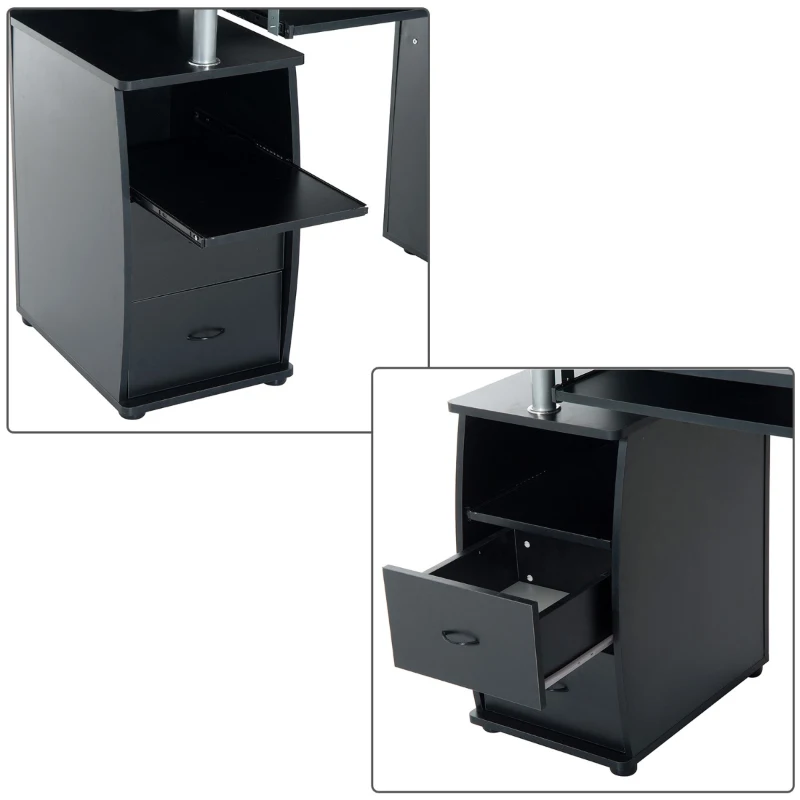 Homcom Bureau Informatique Multimédia en Bois 120 L x 55 l x 85 H cm