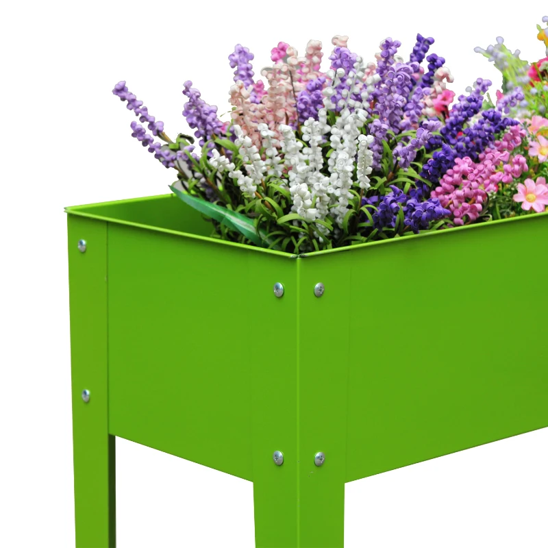Outsunny Elevated Flower Bed-Bright Green