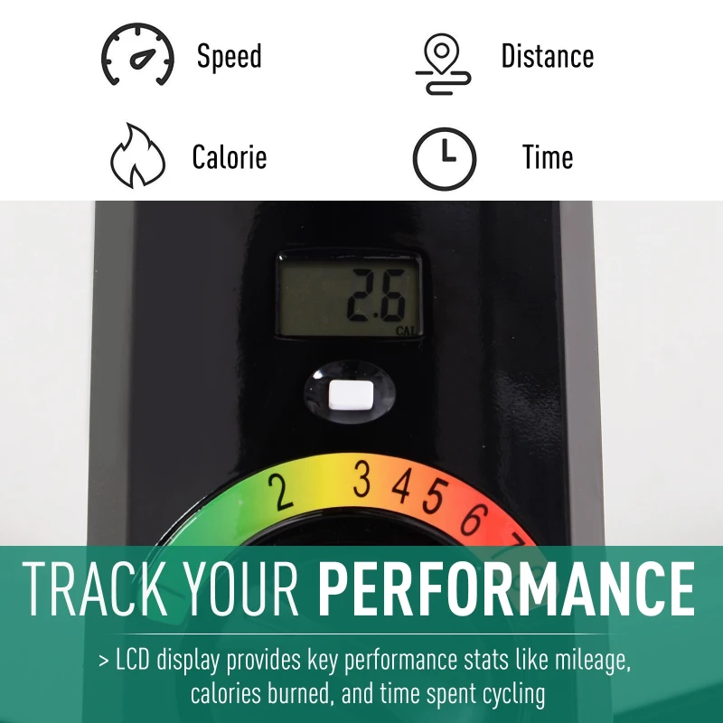 HOMCOM Steel Collapsing Portable Exercise Bike w/ Table Top Desk Black