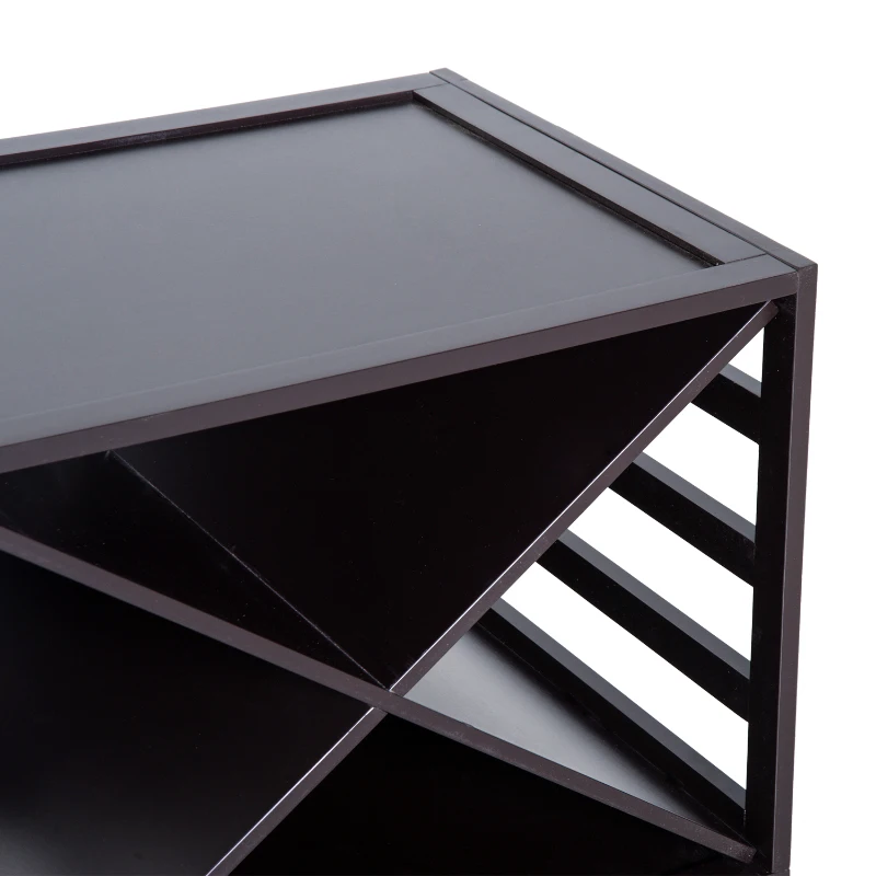 HOMCOM Wine Rack, 16 Bottles, Wood-Dark Brown