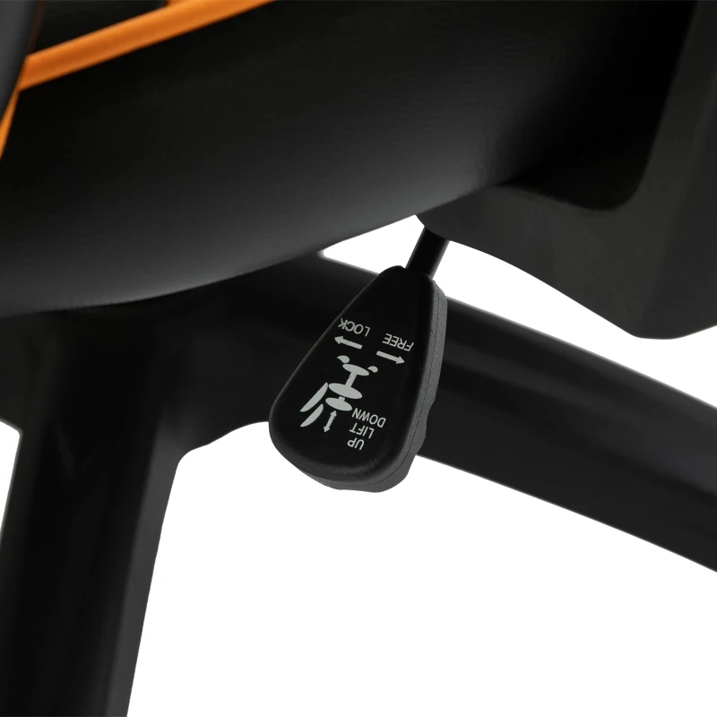 Vinsetto PU Leather Office Swivel Chair w/ Orange Panels Padding High Back Adjustable Height Armrests Wheels Home Gaming Seat Black