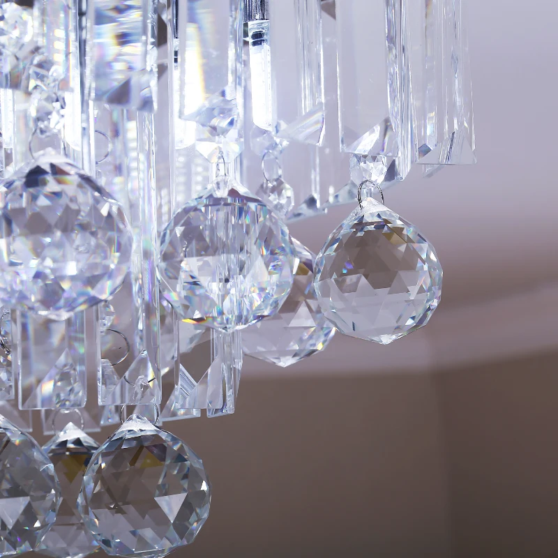 HOMCOM K9 Crystal 5 Light Ceiling Pendant Fixture