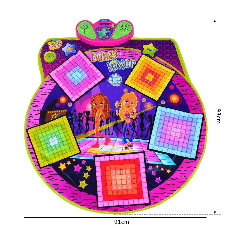 HOMCOM Battery Powered Plastic Musical Light-Up Dance Mat