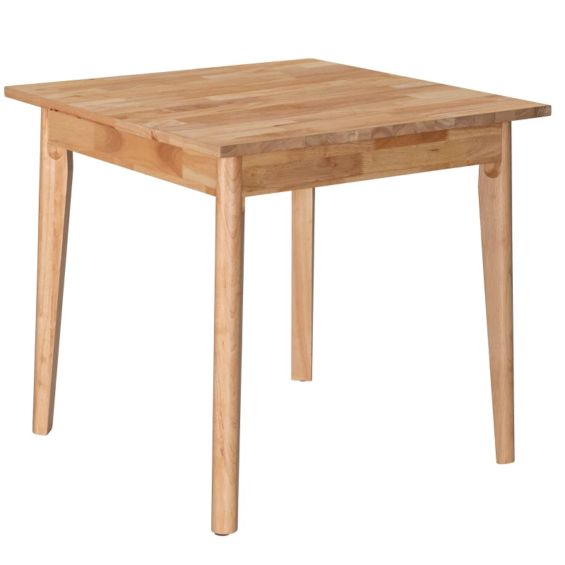 HOMCOM Solid Wood Dining Table, 80Lx80Wx75H cm, Rubber wood