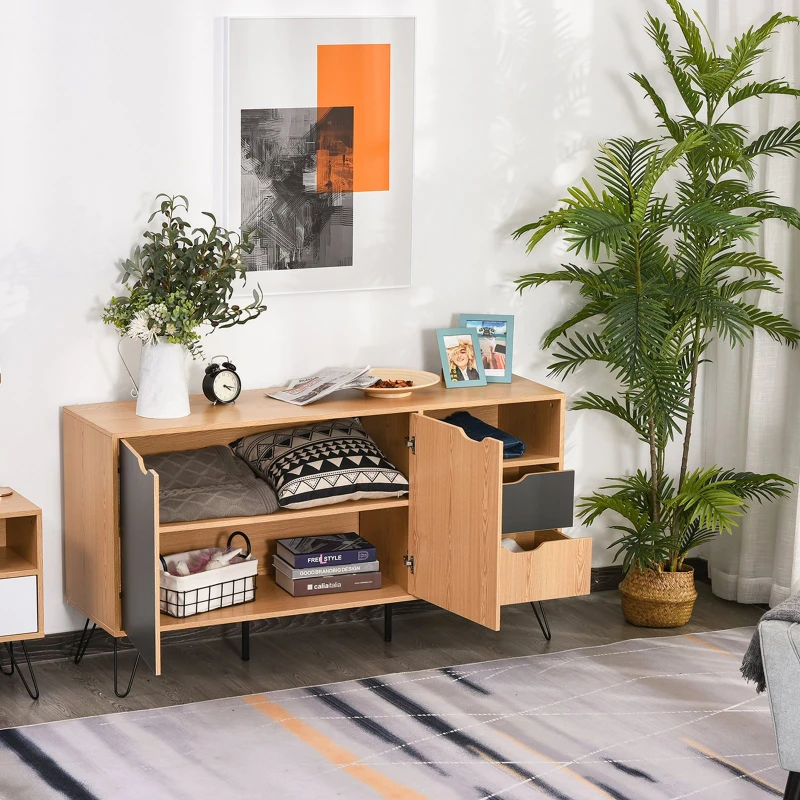 HOMCOM Sideboard Table Cabinet with Storage 2 Drawers Cabinet Bedroom Storage Furniture