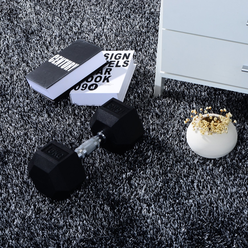 HOMCOM Rubber Hexagonal Dumbbell, 1 pcx15 kg