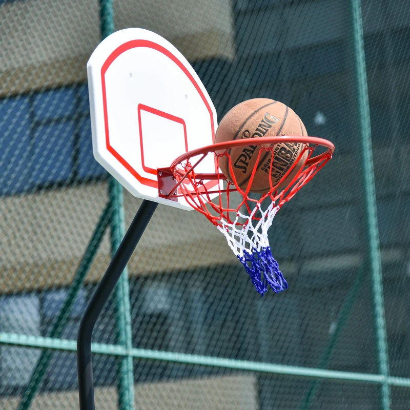 HOMCOM 3-In-1 Football Goal Net, Basketball Hoop, Rebounder Target Netting Teens Adult Practice Play Sports Fun