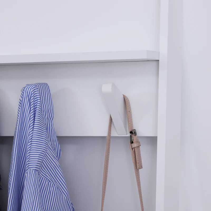 HOMCOM 3-Tier Ladder Clothes Rack W/4 Hooks-White