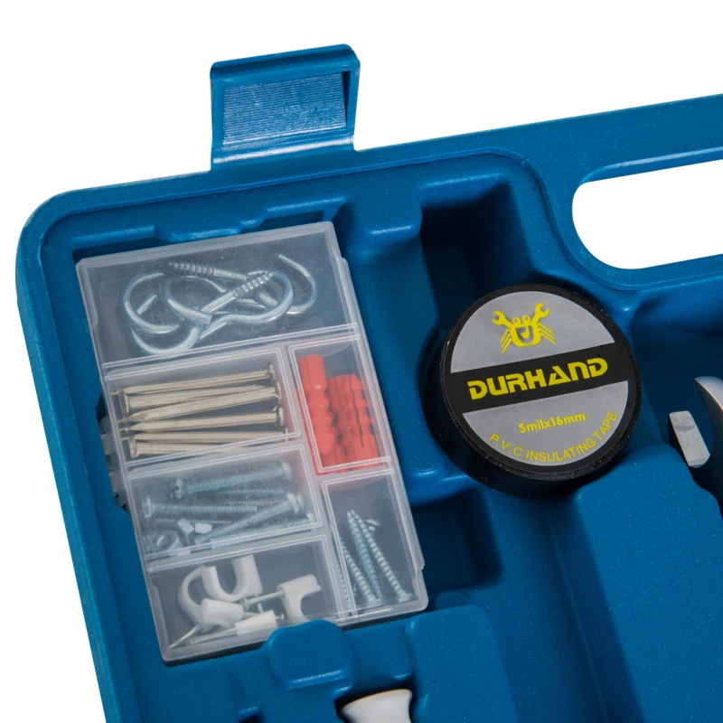 DURHAND 92 Pcs Mechanic Automotive Tool Box-Blue Case
