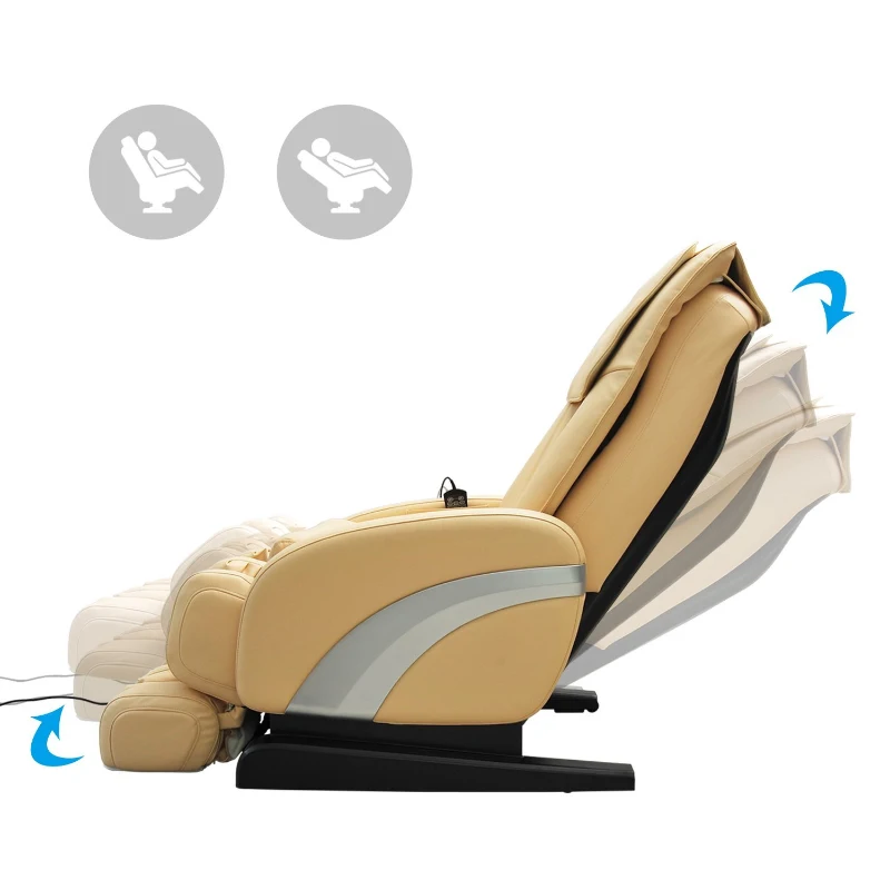 HOMCOM Reclining Full Body Massage Chair W/Heat-Cream