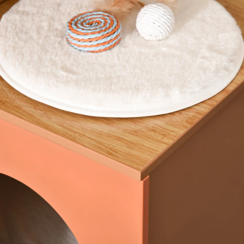 PawHut Cats Z-Shaped MDF House w/ Scratching Strip Orange