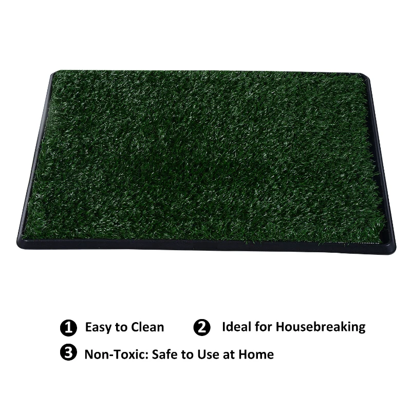 PawHut Puppy Dog Training Grass Mat Indoor Pet Potty Trainer 51L x 76W cm
