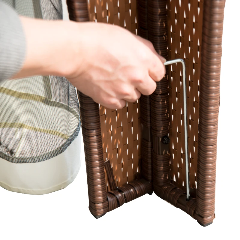 Outsunny Rattan Gazebo Tent, 3x4 m-Light Coffee