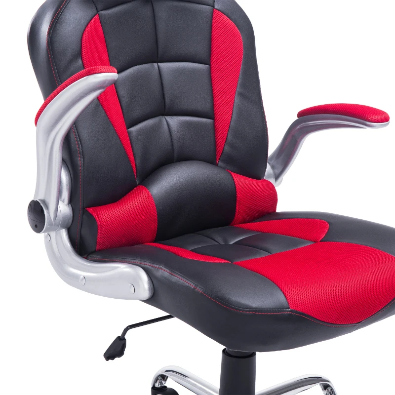 HOMCOM Racing Style Gaming Office Chair-Black/Red
