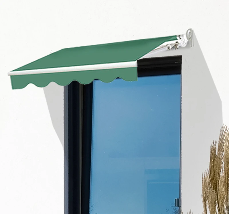 Outsunny 4x2.5 m Half cassette manual Rectangle Awning W/ Fixings and Winding Handle-Green