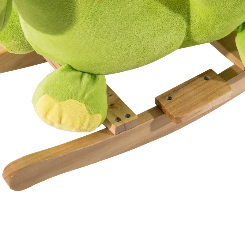 HOMCOM Childrens Plush Ride on Rocking Toy Dinosaur-Green/Yellow