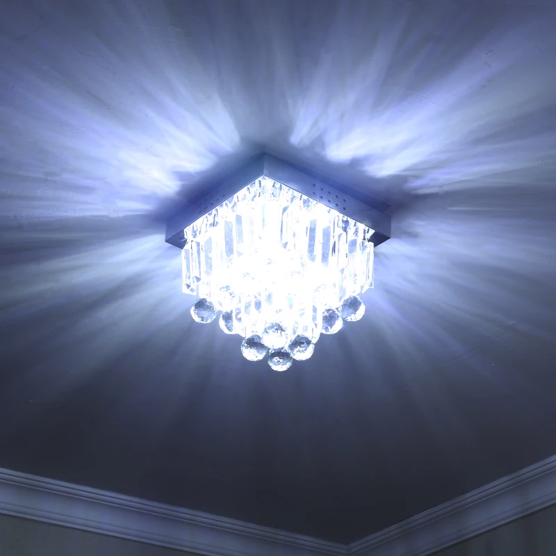 HOMCOM K9 Crystal 5 Light Ceiling Pendant Fixture