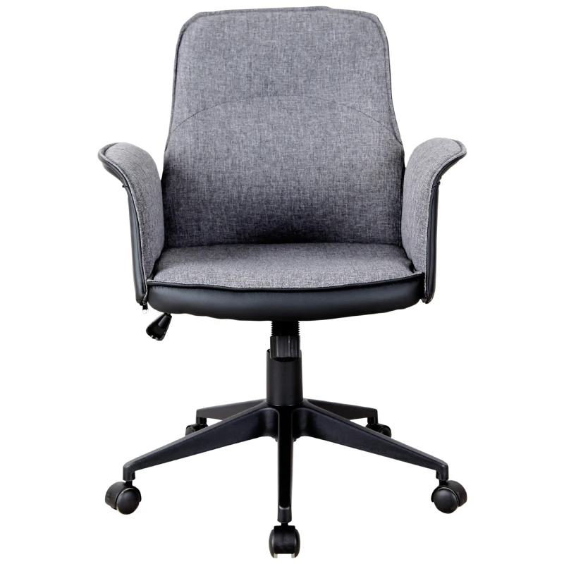 Vinsetto Modern Home Office Chair Computer Seat Adjustable Height w/ Swivel Rock Grey