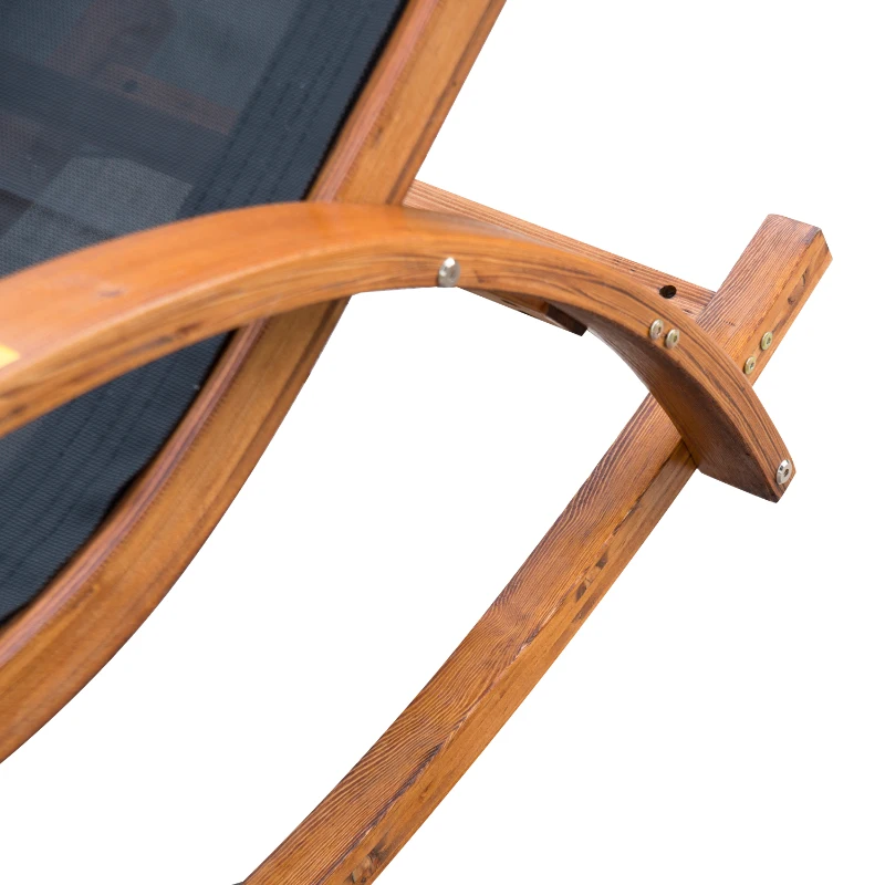 Outsunny Rocking Chair w/ Cushion-Black