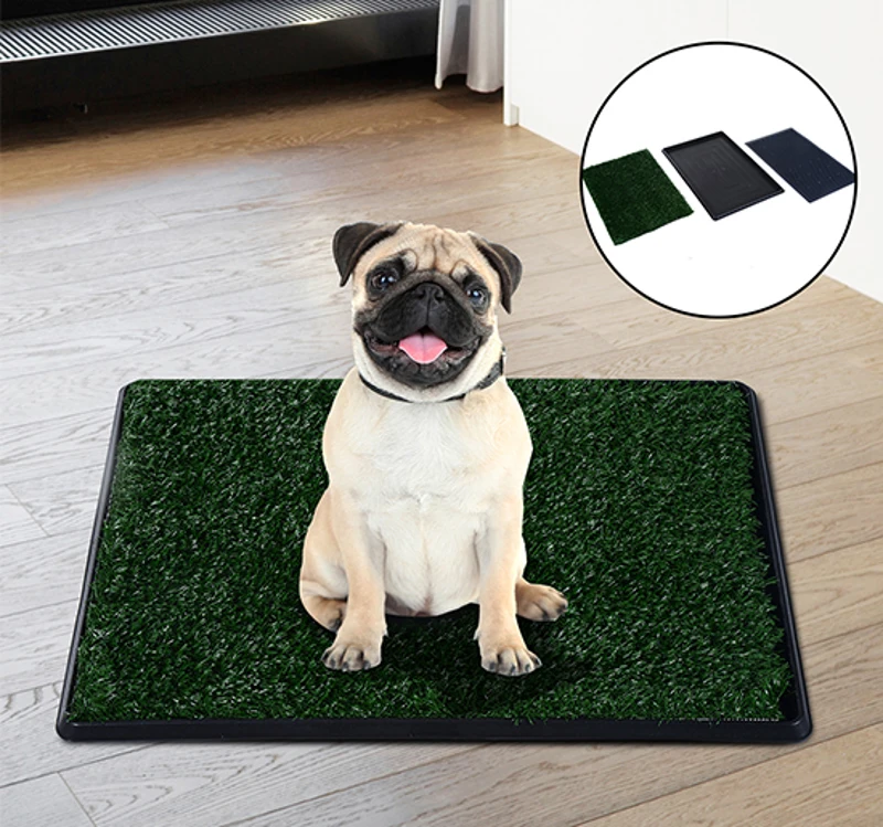 PawHut Puppy Dog Training Grass Mat Indoor Pet Potty Trainer 51L x 76W cm