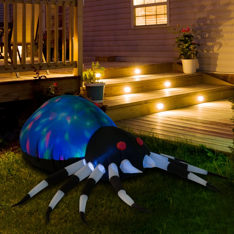 HOMCOM 1.6 M Inflatable Spider Decoration-Polyester Fabric