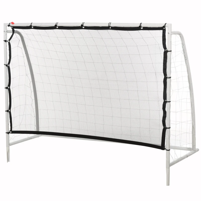 HOMCOM 6ft x 4ft 3-in-1 Target Goal Rebounder Net Practise Soccer Football Training for Teens Adult Play Teaching Ball