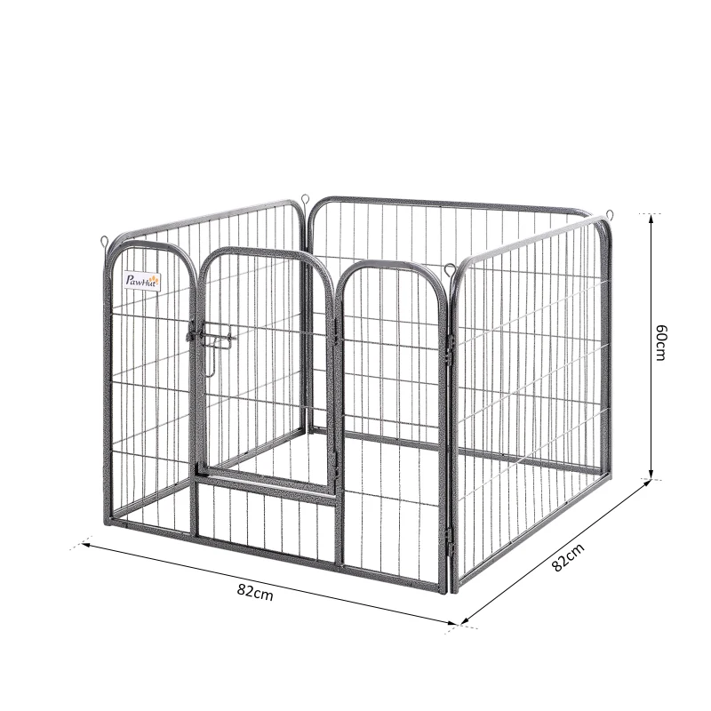 PawHut Heavy Duty Dog Playpen, 4 Panel Puppy Pen, Foldable Dog Kennel Both Indoor Outdoor Use Collapsible Design 82L x 82W x 60H (cm)